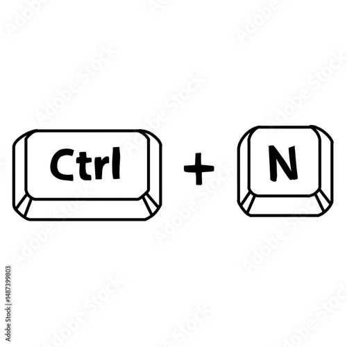 ctrl alphabet vector button