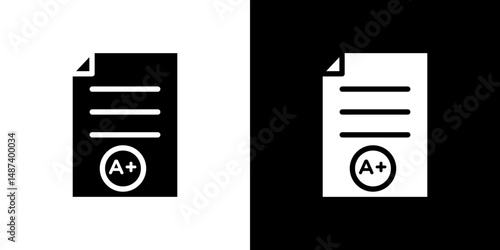 Report card icon in solid flat trendy design style.