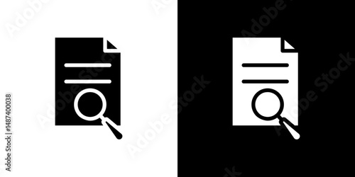 Research icon in solid flat trendy design style.