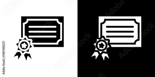 Qualification icon in solid flat trendy design style.