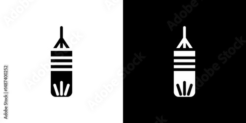 Punching bag icon in solid flat trendy design style.