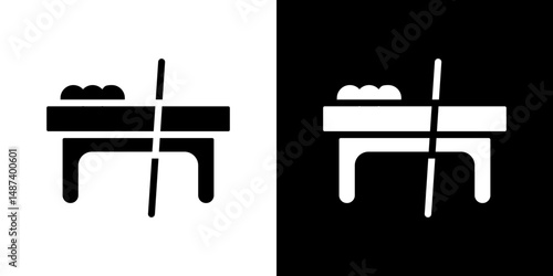 Pool table icon in solid flat trendy design style.