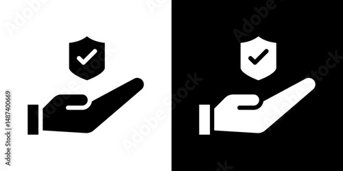 Policyholder icon in solid flat trendy design style.