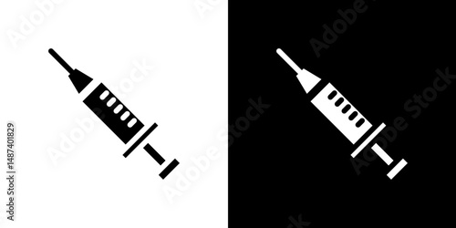 Needle icon in solid flat trendy design style.