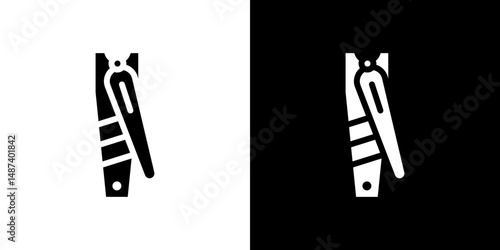 Nail clippers icon in solid flat trendy design style.