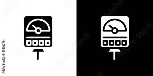 Meter icon in solid flat trendy design style.