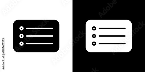 Menu list button icon in solid flat trendy design style.