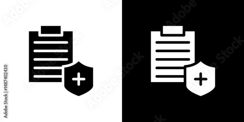 Medical insurance icon in solid flat trendy design style.