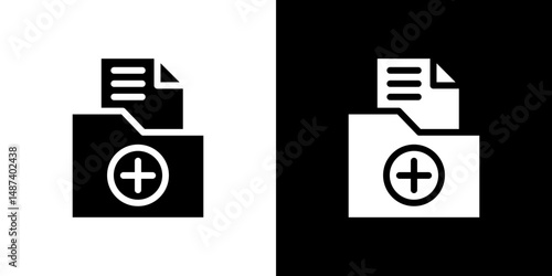 Medical history icon in solid flat trendy design style.