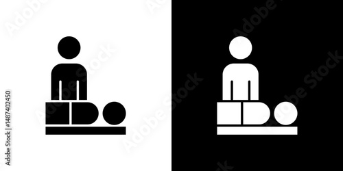 Massage icon in solid flat trendy design style.