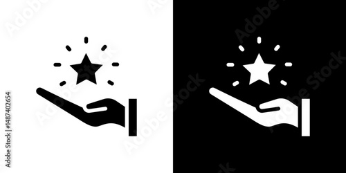 Loyalty program icon in solid flat trendy design style.