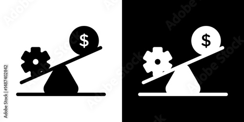 Leverage icon in solid flat trendy design style.