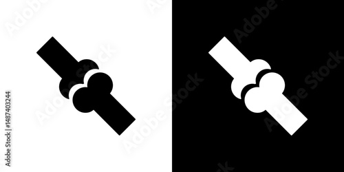 Joint icon in solid flat trendy design style.