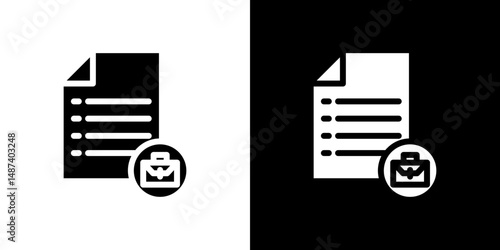 Job description icon in solid flat trendy design style.