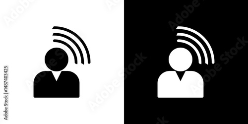 Influencer icon in solid flat trendy design style.