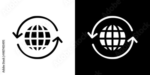 Import export icon in solid flat trendy design style.