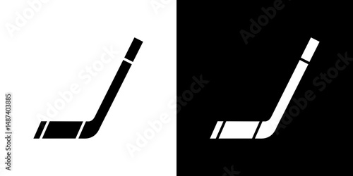Photography Hockey sticks icon in solid flat trendy design style.