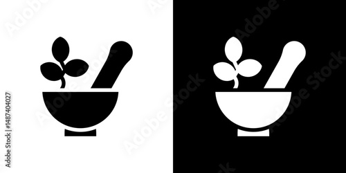 Herbal medicine icon in solid flat trendy design style.