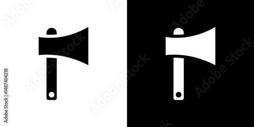 Hatchet icon in solid flat trendy design style.