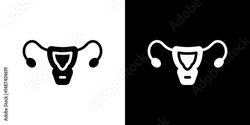 Gynecology icon in solid flat trendy design style.