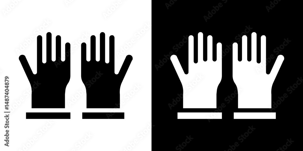 Fototapeta premium Glove icon in solid flat trendy design style.