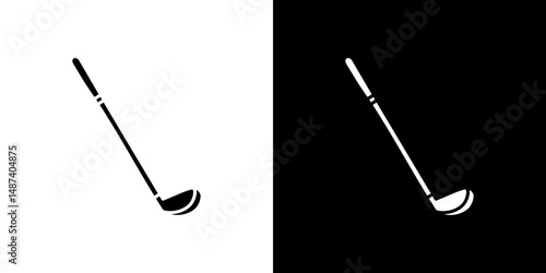 Golf club icon in solid flat trendy design style.