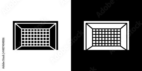 Goal net icon in solid flat trendy design style.