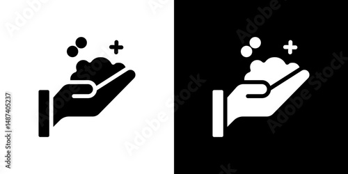 Foam icon in solid flat trendy design style.