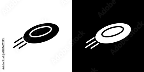 Flying disc icon in solid flat trendy design style.