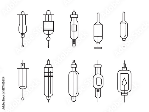 iv drip line art simple medical illustration
