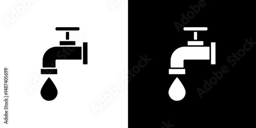 Faucet drip icon in solid flat trendy design style.