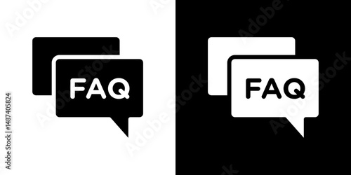 FAQs icon in solid flat trendy design style.