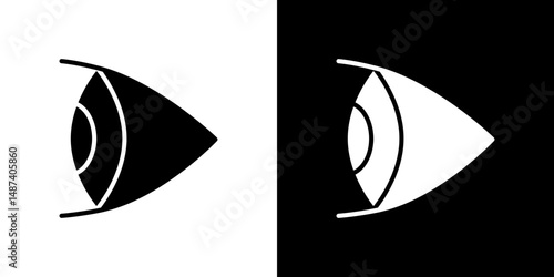 Eye side icon in solid flat trendy design style.