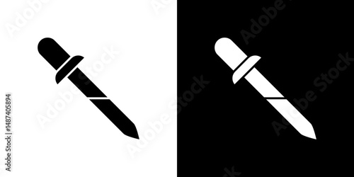 Eye dropper half icon in solid flat trendy design style.