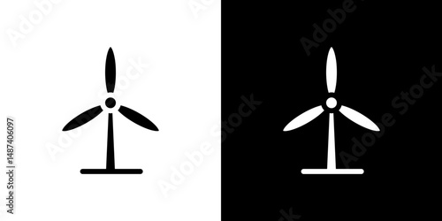 Eolic energy icon in solid flat trendy design style.