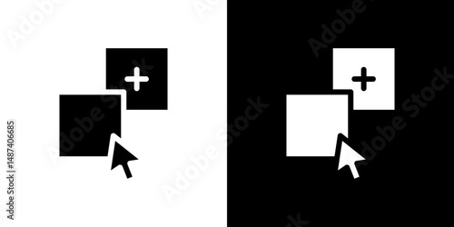 Drag and drop icon in solid flat trendy design style.