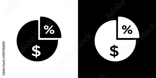 Dividend icon in solid flat trendy design style.