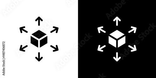Distribution channel icon in solid flat trendy design style.