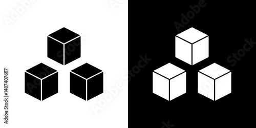 Cubes icon in solid flat trendy design style.