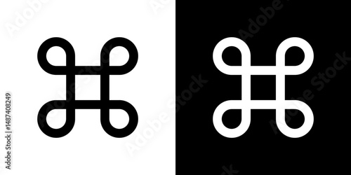 Command icon in solid flat trendy design style.