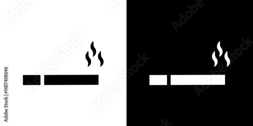 Cigarette icon in solid flat trendy design style.