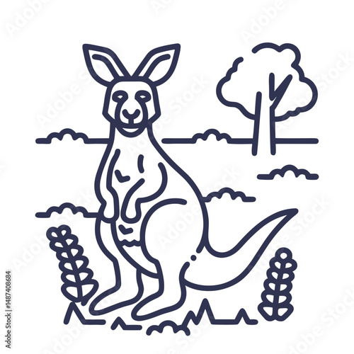 Kangaroo Icon for Australian Themed Designs, Wildlife Websites, Travel Agencies, Educational Materials, Zoo Programs and Tourism Promotion
