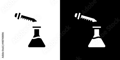 Chemical test icon in solid flat trendy design style.