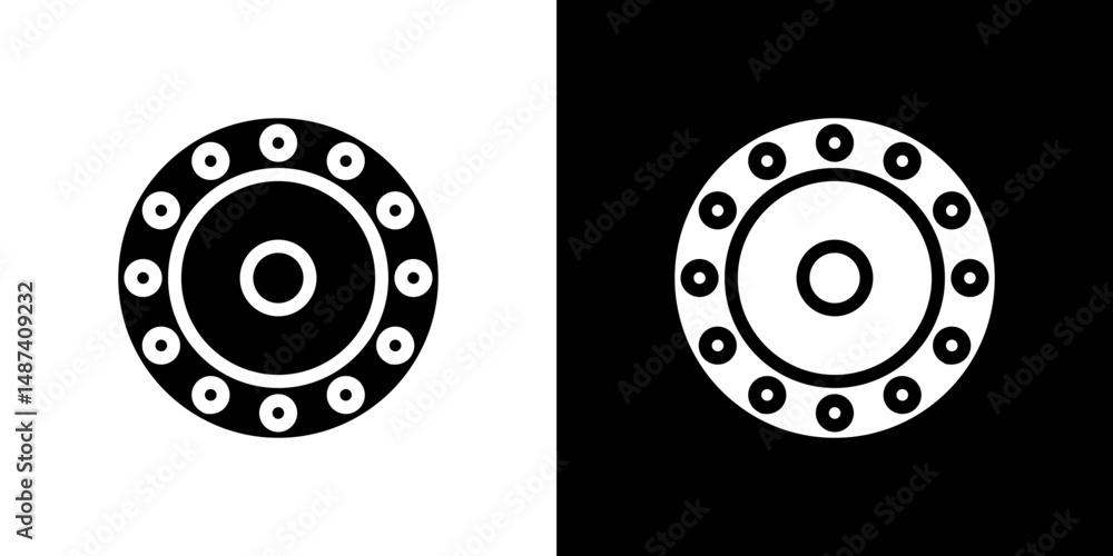 Car bearing icon in solid flat trendy design style. Car bearing icon in solid flat trendy design style.