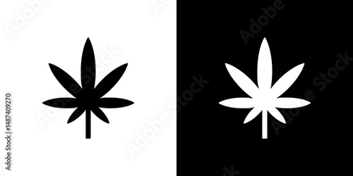 Cannabis icon in solid flat trendy design style.