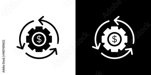 Business model icon in solid flat trendy design style.
