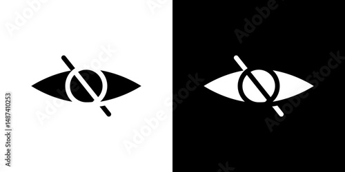 Blindness icon in solid flat trendy design style.