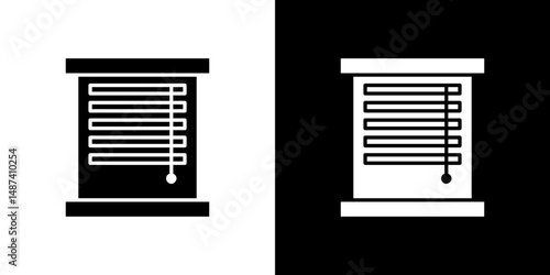 Blinds open icon in solid flat trendy design style.