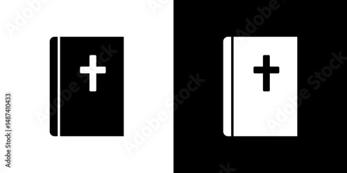 Bible icon in solid flat trendy design style.