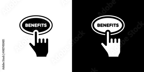benefits icon in solid flat trendy design style.